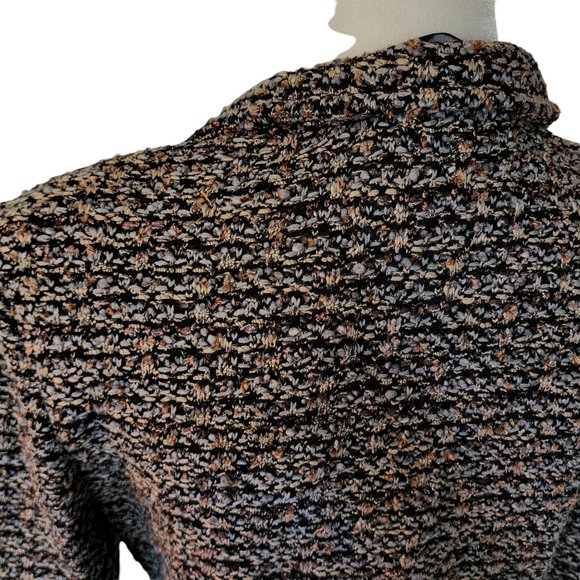 St. John Jacket Blazer Tweed Black Brown Blue Bronze size 8 Pockets Wool Blend - Picture 15 of 16